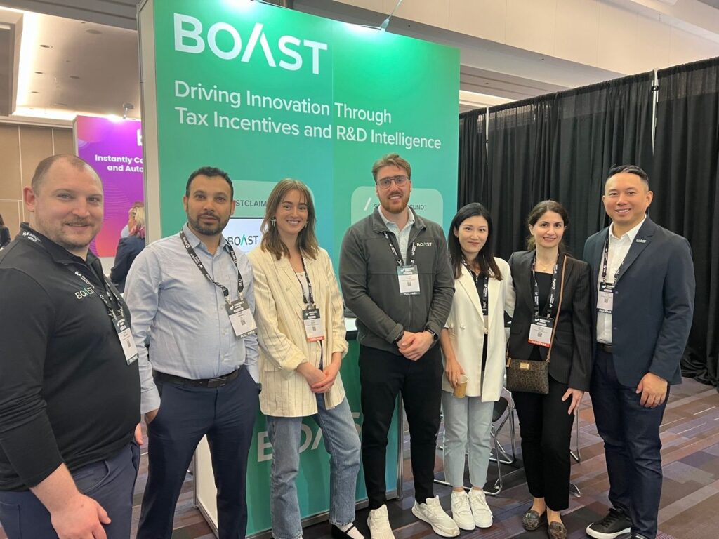 The Boast team at Booth f3 during InnovateWest 2024 in Vancouver.