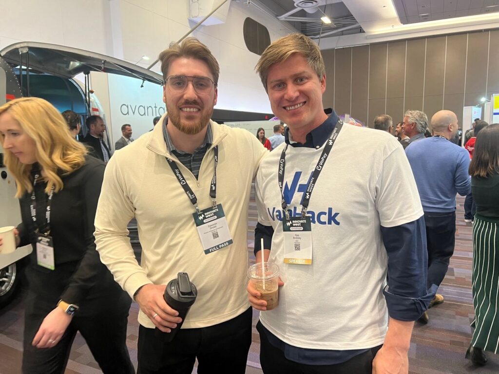 Dawson Drolet and Ilya Brotzky at InnovateWest in Vancouver 2024